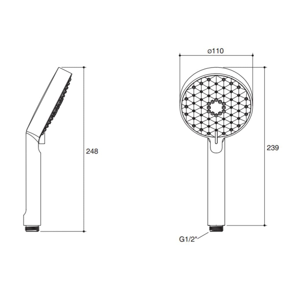หัวฝักบัวสายอ่อน 3 ระดับ KOHLER K-72415T-BL สีดำ