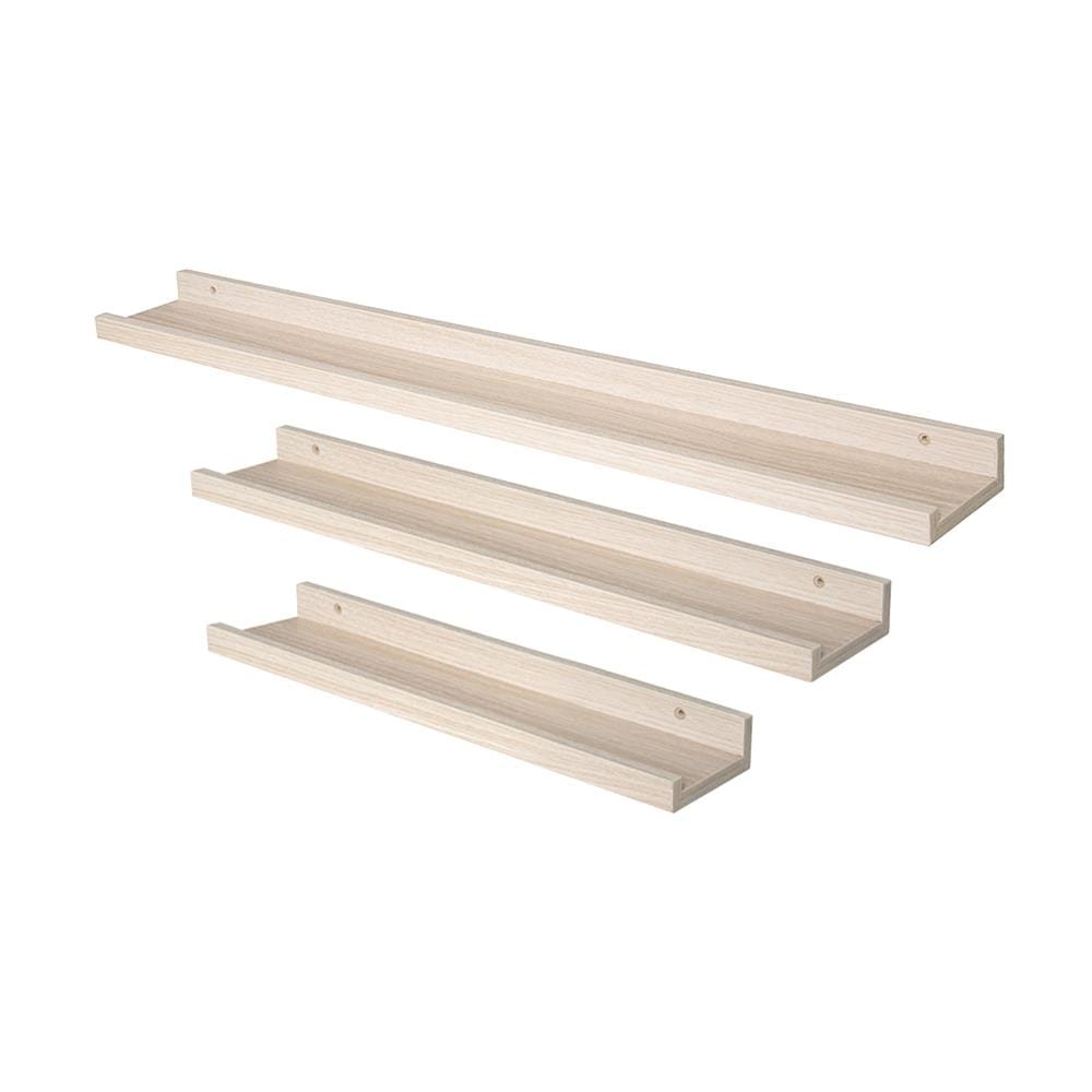 ชั้นติดผนังแบบเรียบ STACKO COZI (S,M,L) สีวอลนัท 3 ชิ้น