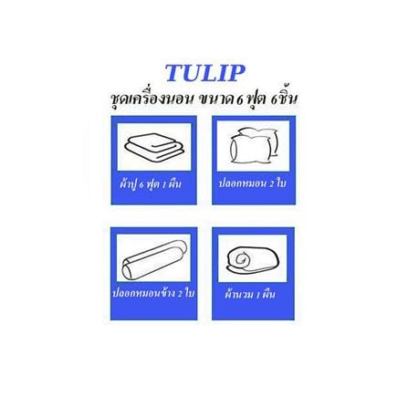 ชุดผ้าปูที่นอน 6 ฟุต 6 ชิ้น TULIP IN THE MOMENT 60235-DL410_5