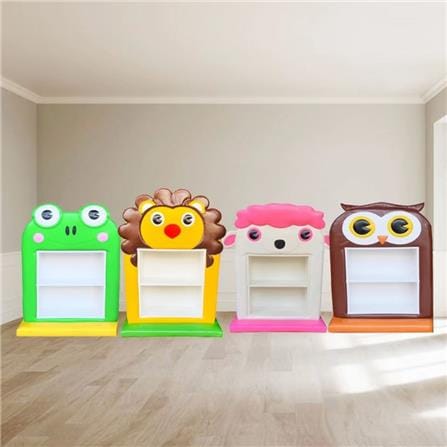 ชั้นวางของเด็กมินิแบบตั้งพื้น PLAYSANOOK แกะ สีขาว/ชมพู_1