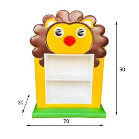 ชั้นวางของเด็กมินิแบบตั้งพื้น PLAYSANOOK สิงโต สีเหลือง/น้ำตาล_3