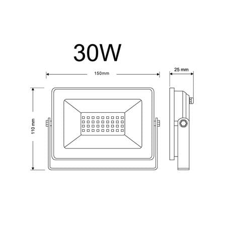 สปอตไลท์ภายนอก LED SHINING FLOOD LIGHT 30 วัตต์ WARMWHITE_8