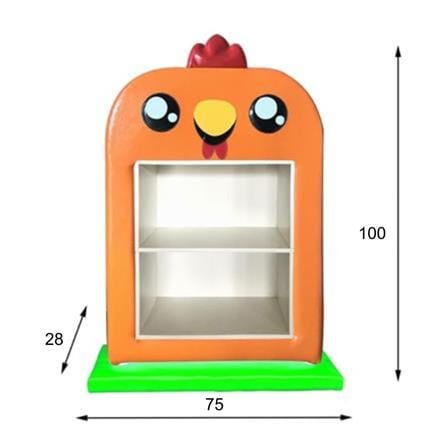 ชั้นวางของเด็กมินิแบบตั้งพื้น PLAYSANOOK ไก่ สีเขียว/ส้ม_3