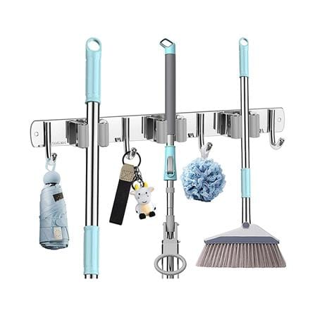 ที่แขวนไม้ม็อปติดผนัง PLIM TITAN 3คลิป 4ตะขอ สีเทา_1