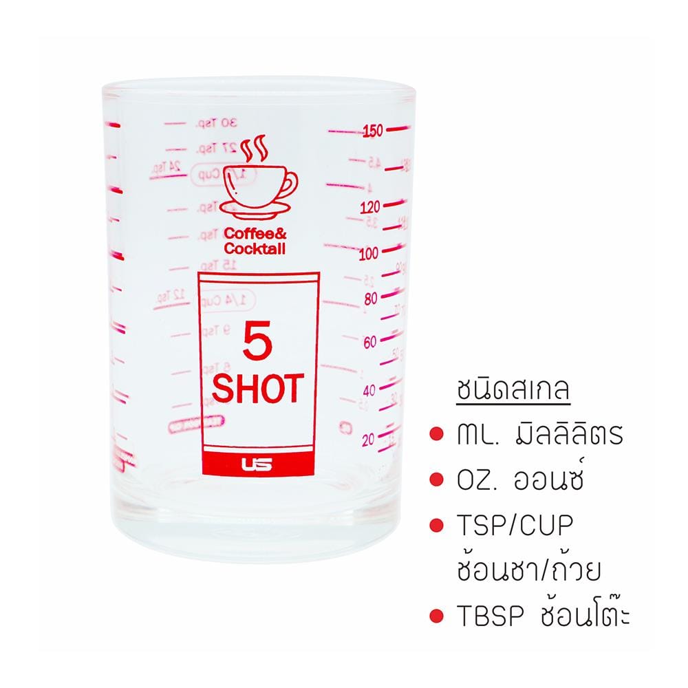 แก้วตวง US FIVE SHOT 5 ออนซ์ (150 มล.) แพ็ก 6 ใบ