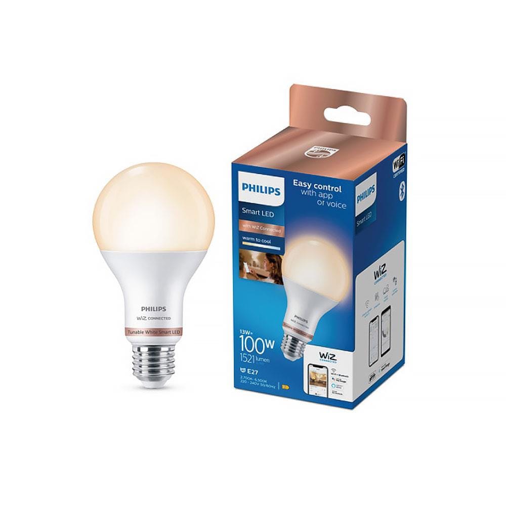 หลอด LED PHILIPS WIZ CONNECTED 13 วัตต์ DAYLIGHT/COOLWHITE/WARMWHITE E27 WIFI BLUETOOTH