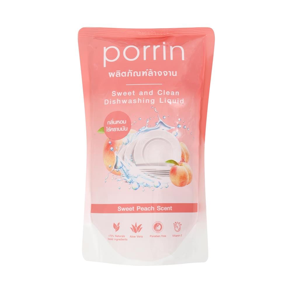 รีฟิลน้ำยาล้างจาน PORRIN SWEET PEACH 550 มล.