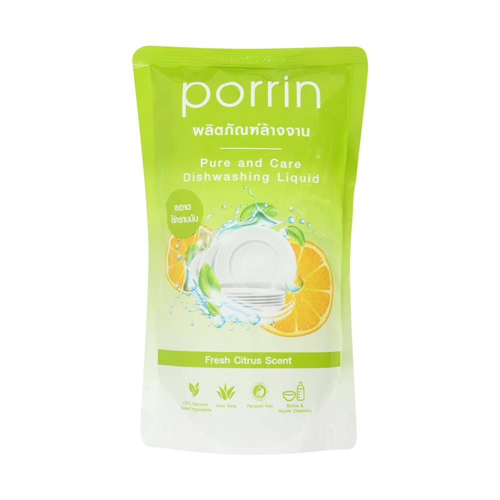 รีฟิลน้ำยาล้างจาน PORRIN FRESH CITRUS 550 มล.