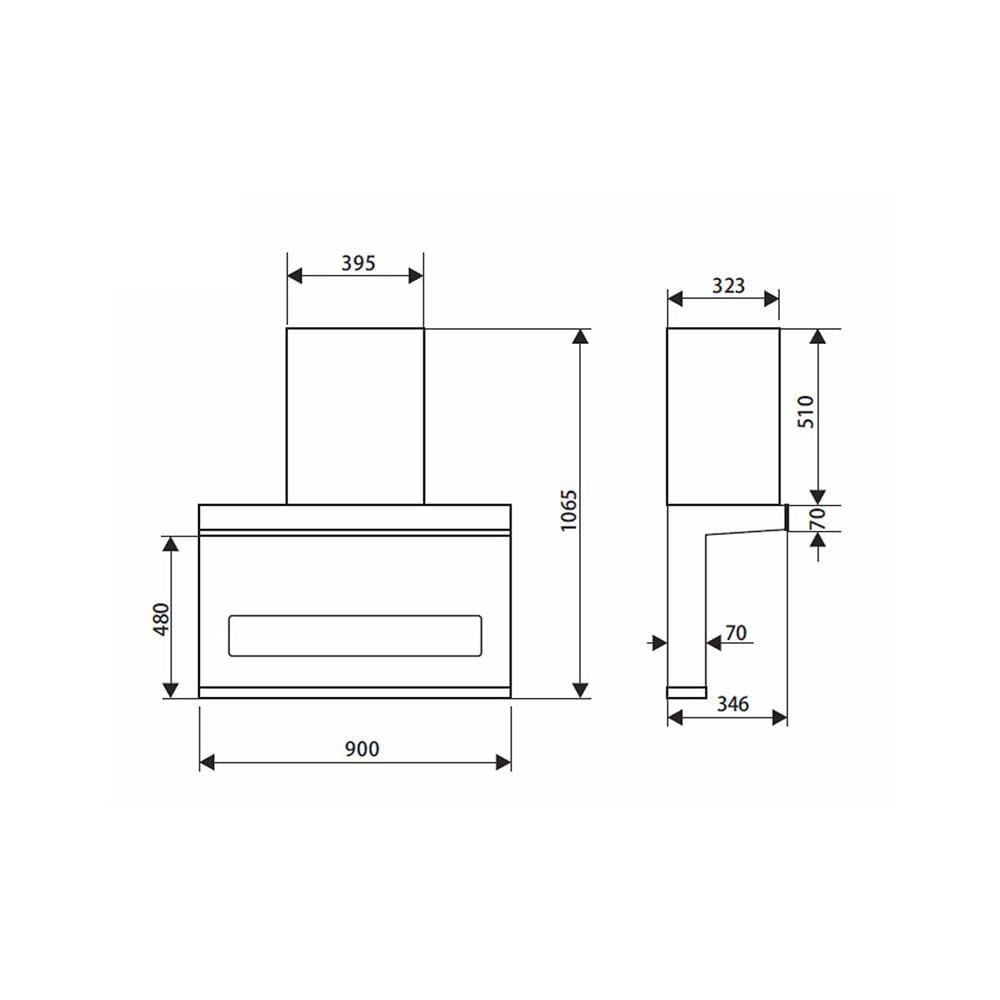 เครื่องดูดควันกระโจม TEKA DSW 995 G 90 ซม.