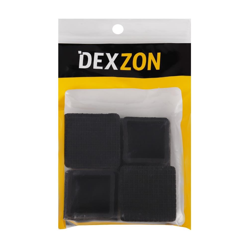 ยางรองขาโต๊ะเหลี่ยมสวมนอก DEXZON 1-1/4 นิ้ว แพ็ก 4 ชิ้น