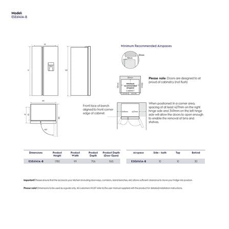 ตู้เย็น SIDE BY SIDE ELECTROLUX ESE6141A-BTH 20.1 คิว สีดำแมตต์ อินเวอร์เตอร์_6