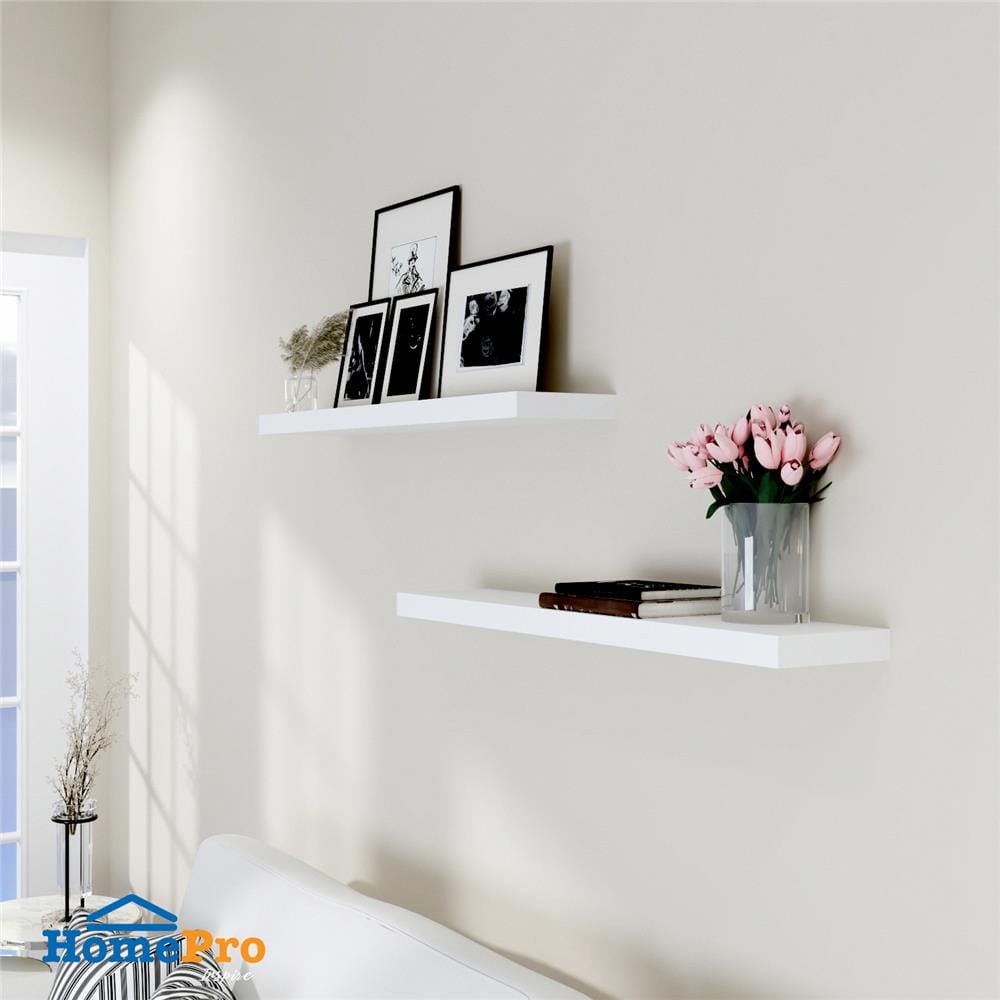 แผ่นชั้นไม้ซ่อนขา STACKO 120x24x5 ซม. สีขาว