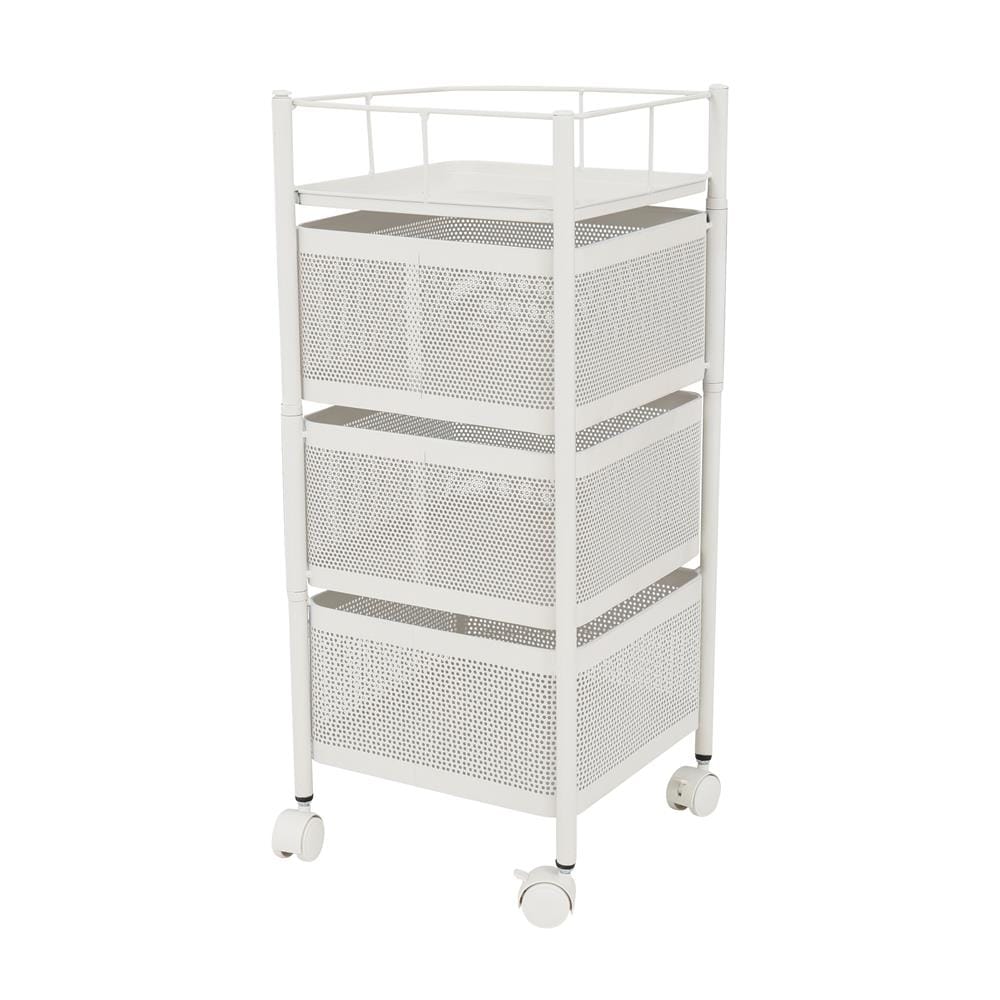 ชั้นวางของ 3 ชั้น มีล้อ KECH SPACE SAVER สีขาว