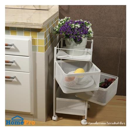 ชั้นวางของ 3 ชั้น มีล้อ KECH SPACE SAVER สีขาว_4