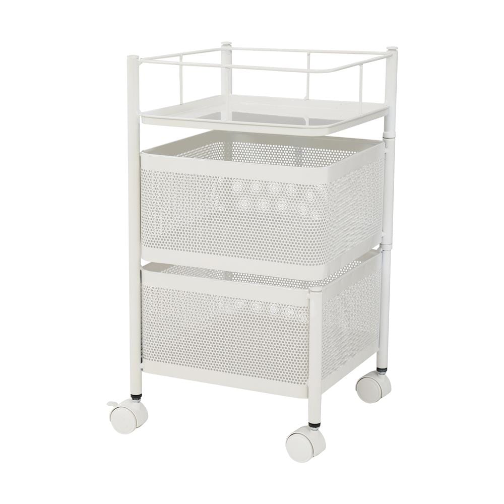 ชั้นวางของ 2 ชั้น มีล้อ KECH SPACE SAVER สีขาว