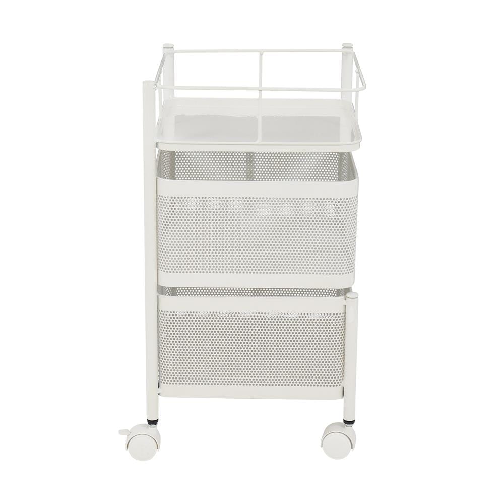 ชั้นวางของ 2 ชั้น มีล้อ KECH SPACE SAVER สีขาว
