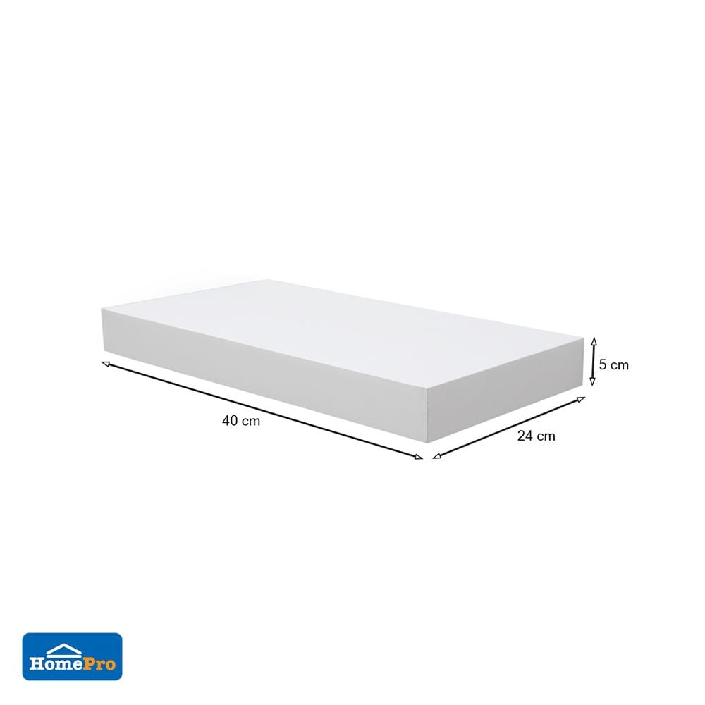 แผ่นชั้นไม้ซ่อนขา STACKO 40x24x5 ซม. สีขาว