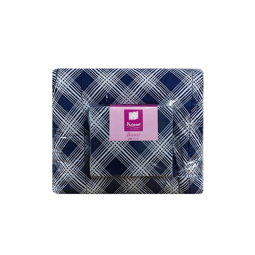ชุดผ้าปูที่นอน 6 ฟุต 6 ชิ้น PICASSO BASIC สี MILAN NAVY BLUE