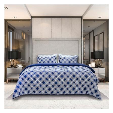 ชุดผ้าปูที่นอน 6 ฟุต 6 ชิ้น PICASSO BASIC สี MILAN NAVY BLUE_0