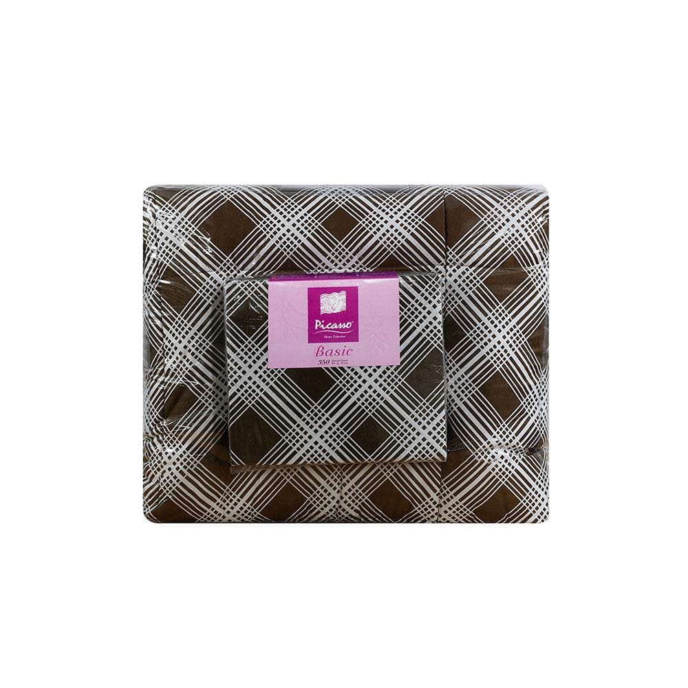 ชุดผ้าปูที่นอน 6 ฟุต 6 ชิ้น PICASSO BASIC สี MILAN BROWN