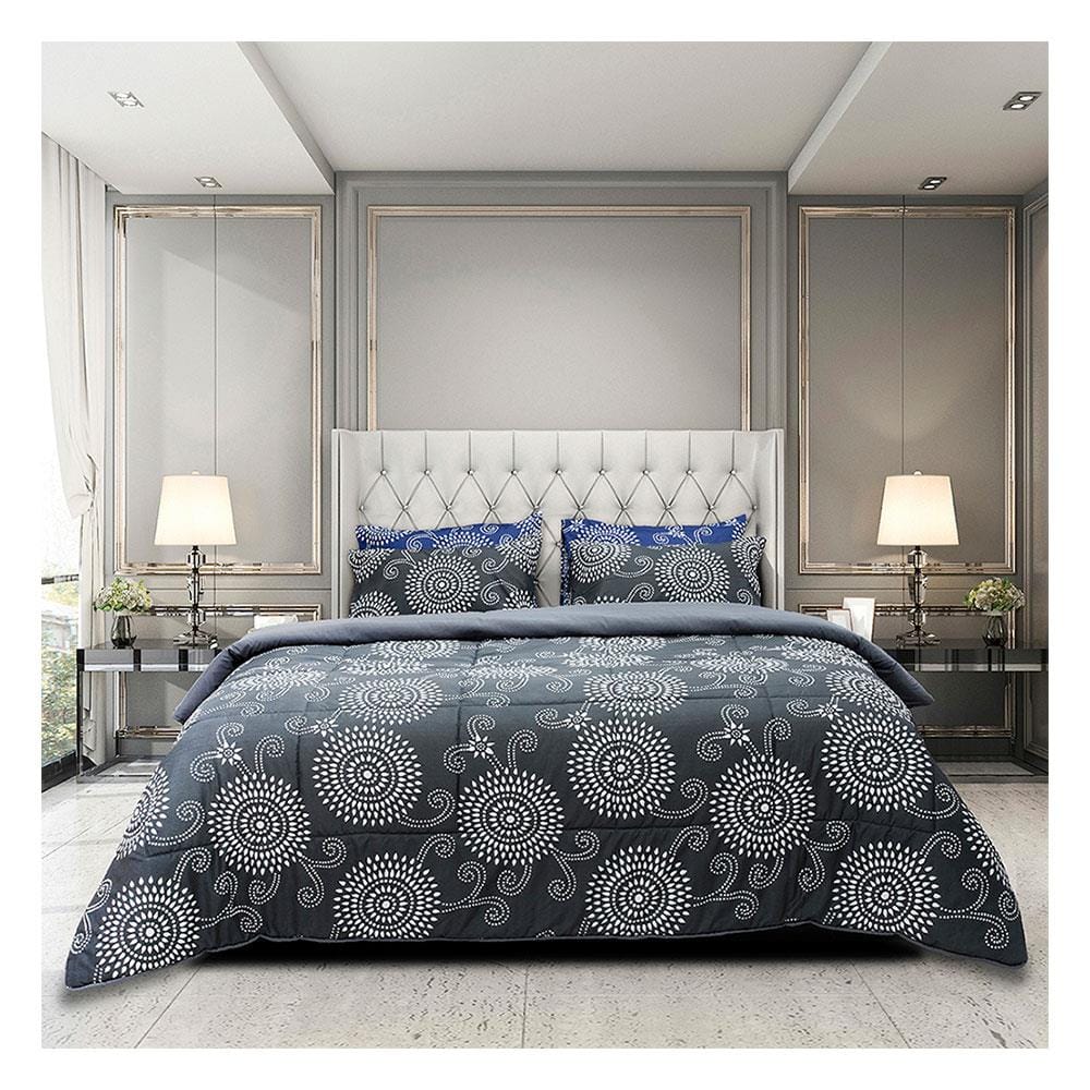 ชุดผ้าปูที่นอน 6 ฟุต 6 ชิ้น PICASSO BASIC สี VENICE DARK GREY