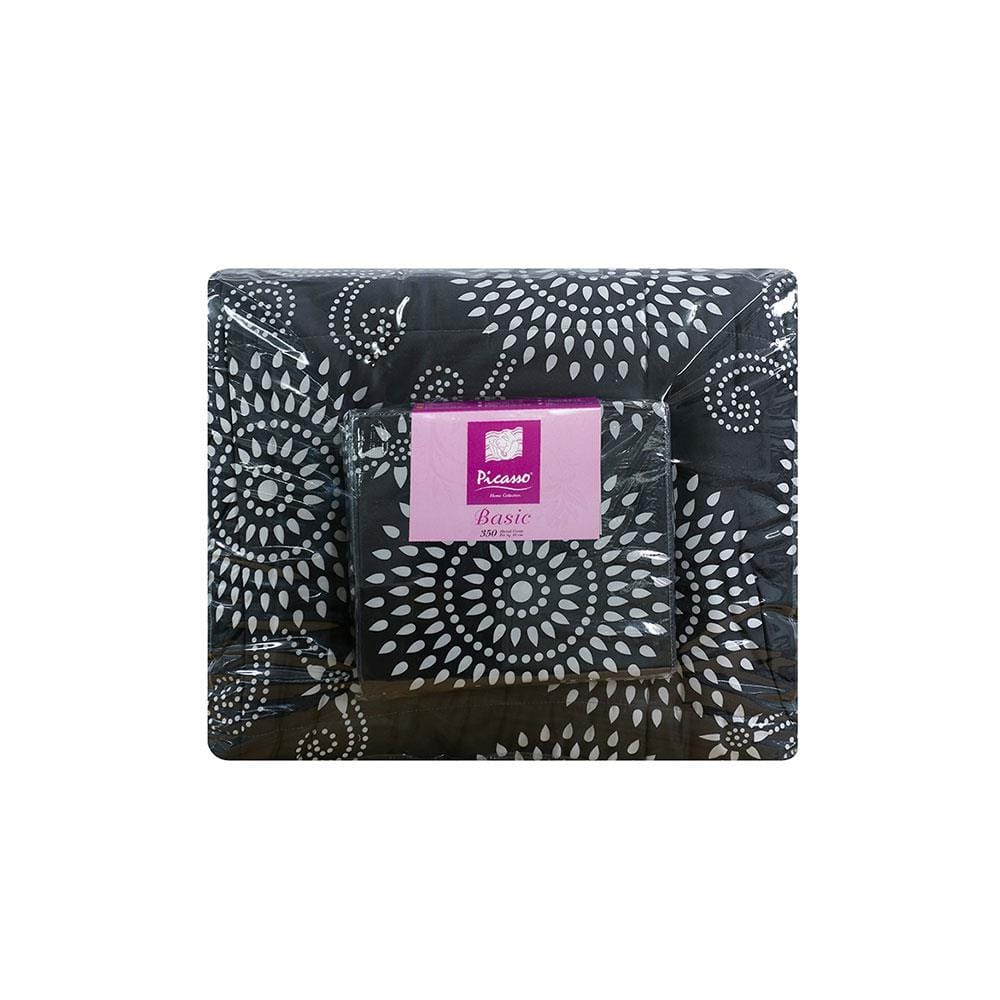 ชุดผ้าปูที่นอน 6 ฟุต 6 ชิ้น PICASSO BASIC สี VENICE DARK GREY
