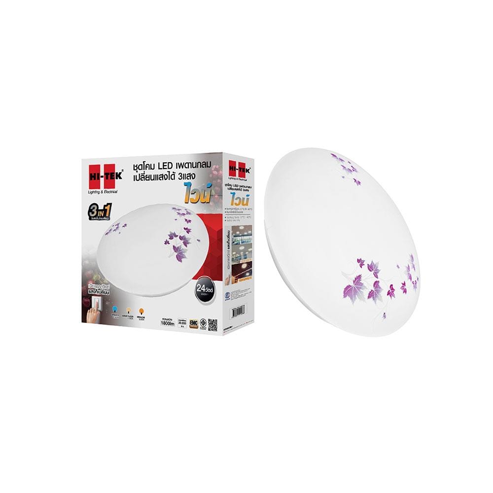 ไฟเพดาน LED HI-TEK HFIL1 15 นิ้ว 24 วัตต์ DAYLIGHT/COOL WHITE/WARM WHITE สีขาว