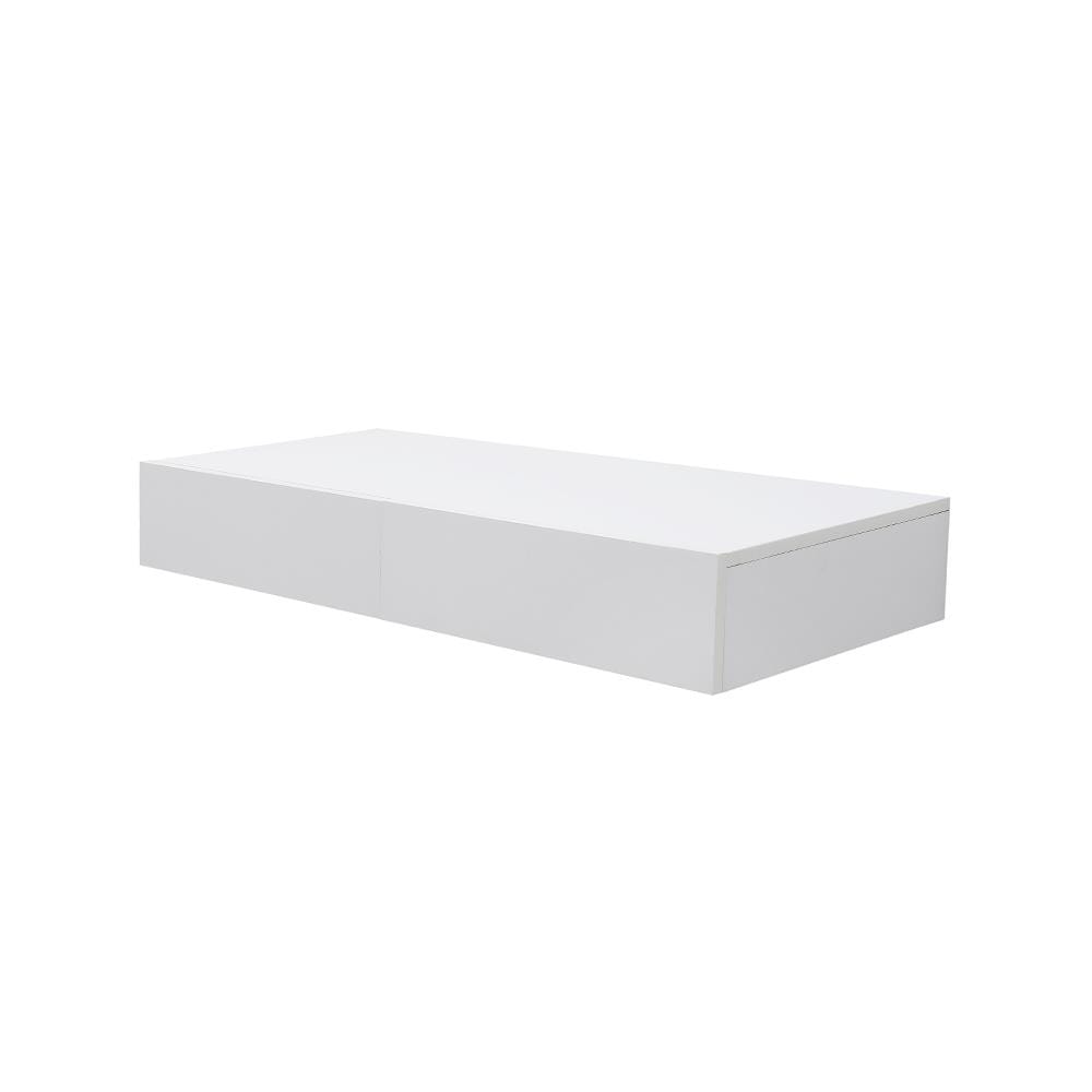 แผ่นชั้นไม้ 2 ลิ้นชักซ่อนขา STACKO 80x35x12 ซม. สีขาว