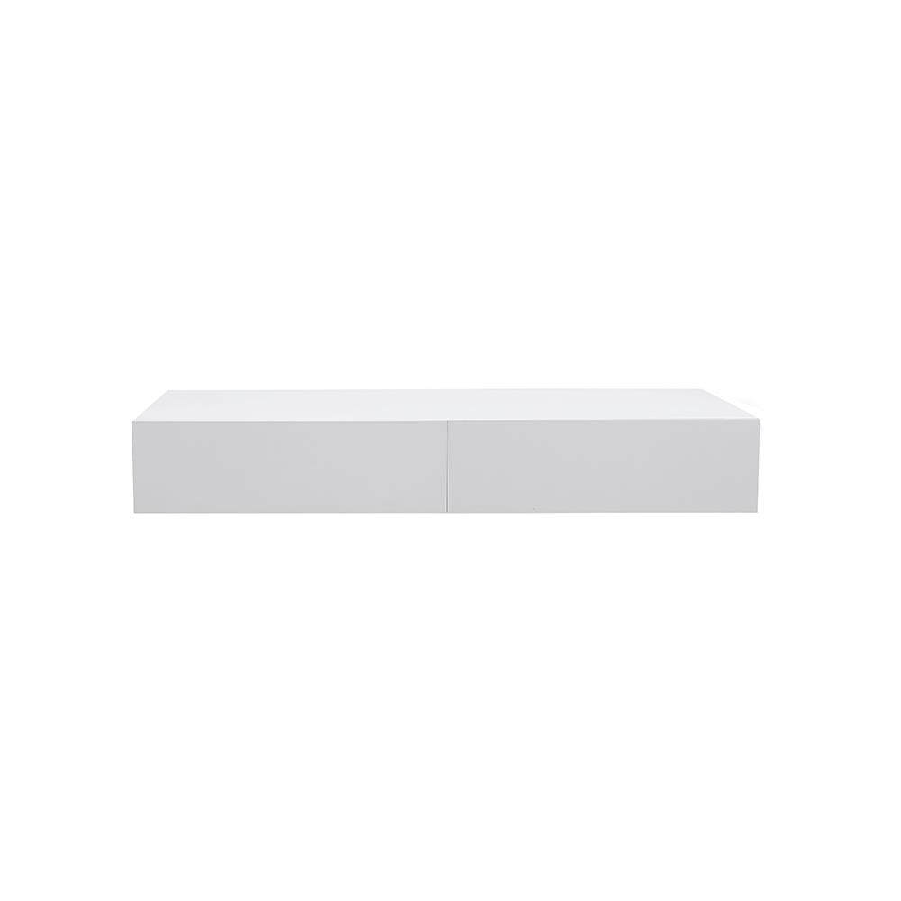 แผ่นชั้นไม้ 2 ลิ้นชักซ่อนขา STACKO 80x35x12 ซม. สีขาว