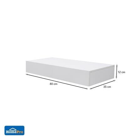 แผ่นชั้นไม้ 2 ลิ้นชักซ่อนขา STACKO 80x35x12 ซม. สีขาว_5