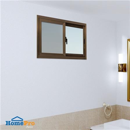 หน้าต่างบานเลื่อน อะลูมิเนียม S-S มุ้ง AZLE 80X50 ซม. สีชา_2