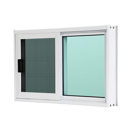 หน้าต่างบานเลื่อน อะลูมิเนียม S-S มุ้ง AZLE 80x50 ซม. สีขาว_1
