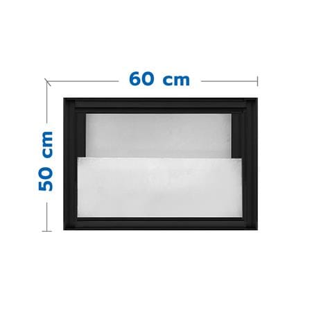 หน้าต่างกระจกซ้อน อะลูมิเนียม AZLE 60x50 ซม. สีดำ_0