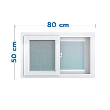 หน้าต่างบานเปิดกระทุ้ง อะลูมิเนียม มุ้ง AZLE 80X50 ซม. สีขาว_0