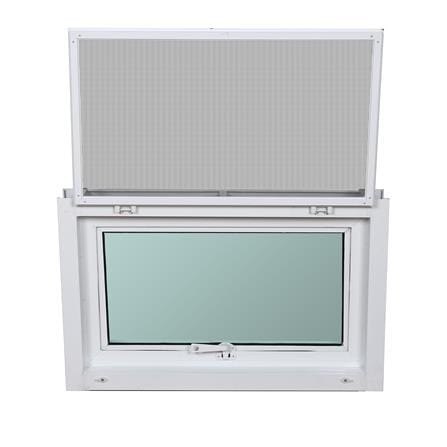 หน้าต่างบานเปิดกระทุ้ง อะลูมิเนียม มุ้ง AZLE 80X50 ซม. สีขาว_1