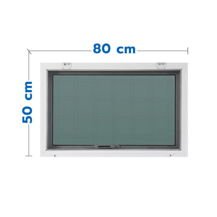 หน้าต่างบานเปิดกระทุ้ง อะลูมิเนียม มุ้ง AZLE 80x50 ซม. สีขาว