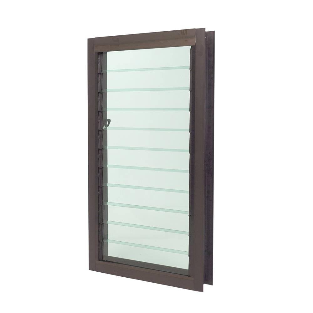 หน้าต่างบานเกล็ด อะลูมิเนียม AZLE 60x110 ซม. สีชา