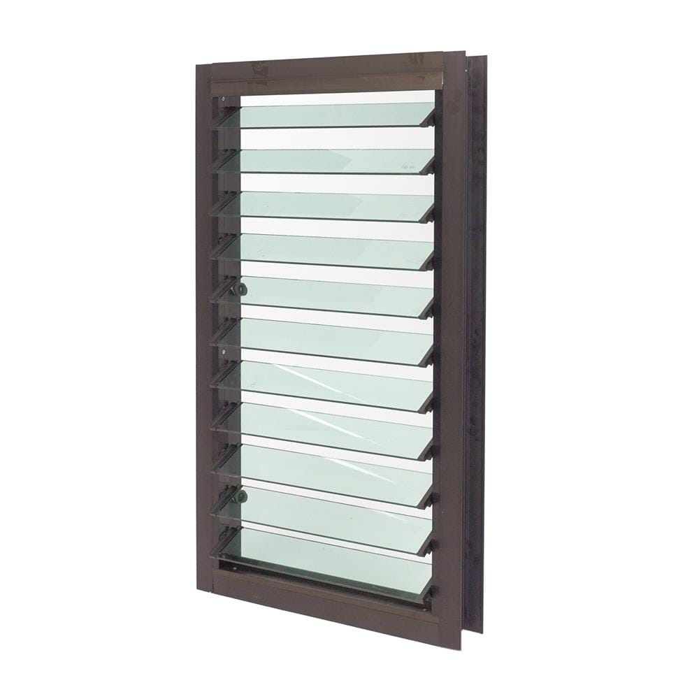 หน้าต่างบานเกล็ด อะลูมิเนียม AZLE 60x110 ซม. สีชา