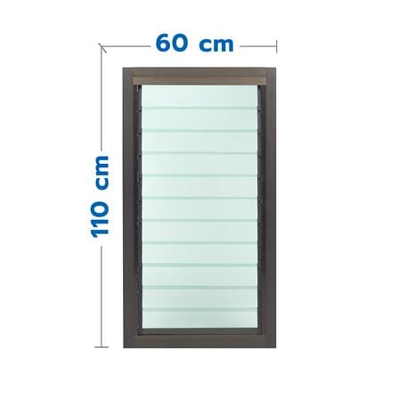 หน้าต่างบานเกล็ด อะลูมิเนียม AZLE 60x110 ซม. สีชา_0
