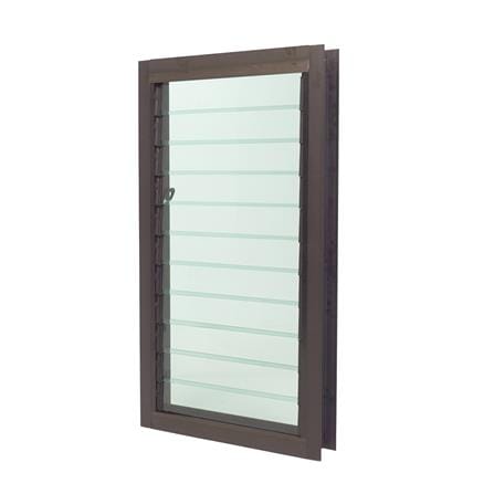 หน้าต่างบานเกล็ด อะลูมิเนียม AZLE 60x110 ซม. สีชา_1