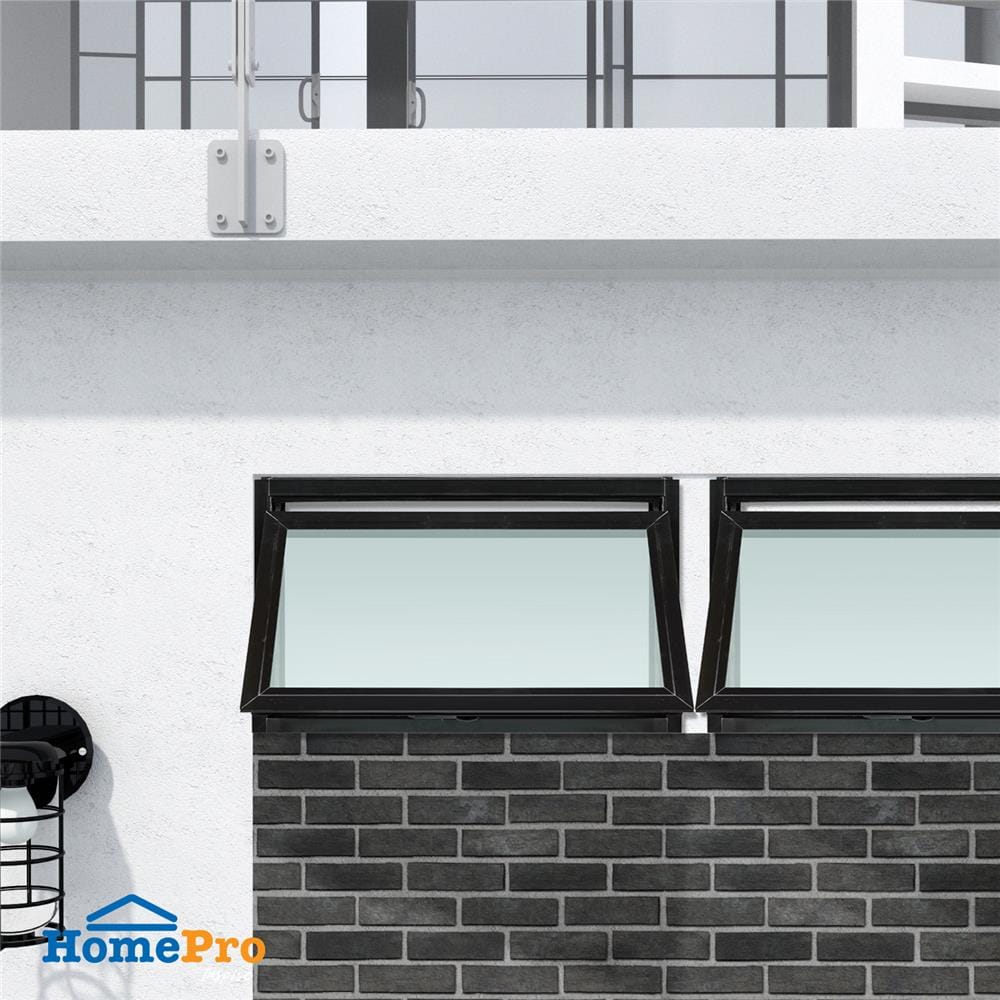 หน้าต่างบานเปิดกระทุ้ง อะลูมิเนียม มุ้ง AZLE 80X50 ซม. สีดำ