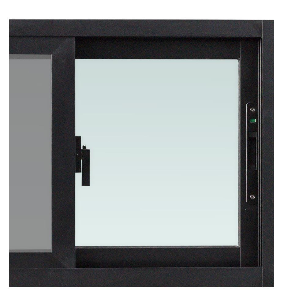 หน้าต่างบานเลื่อน อะลูมิเนียม S-S มุ้ง AZLE 80X50 ซม. สีดำ