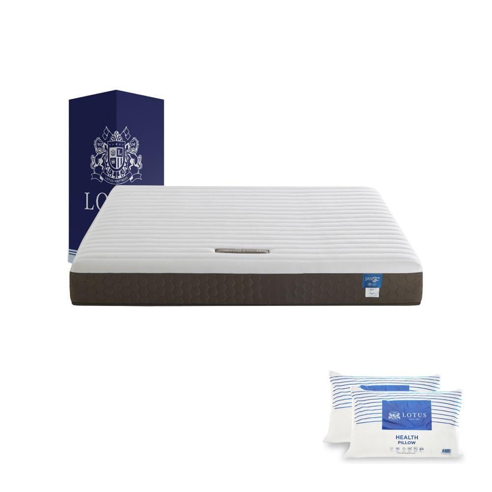 ที่นอนไฮบริด 5 ฟุต สุญญากาศ LOTUS รุ่น SPRING FREE II พร้อมหมอนหนุน 2 ใบ