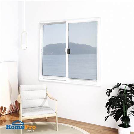 หน้าต่างบานเลื่อน อะลูมิเนียม S-S มุ้ง AZLE 120x110 ซม. สีขาว_4