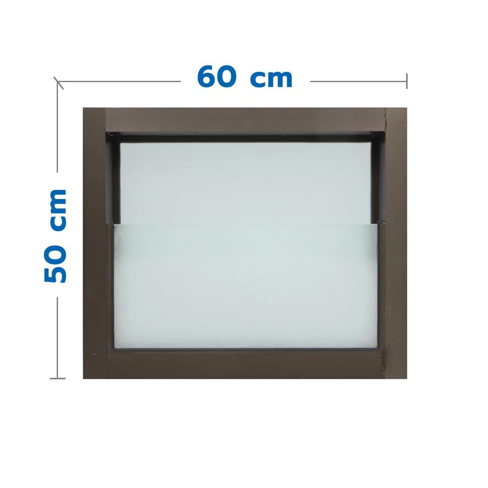 หน้าต่างกระจกซ้อน อะลูมิเนียม AZLE 60x50 ซม. สีชา