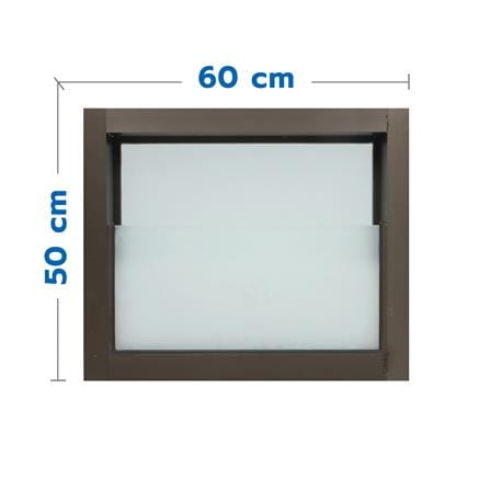 หน้าต่างกระจกซ้อน อะลูมิเนียม AZLE 60x50 ซม. สีชา_0