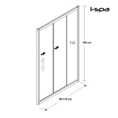 ฉากกั้นอาบน้ำสั่งตัด I-SPA 90-119 ซม._5