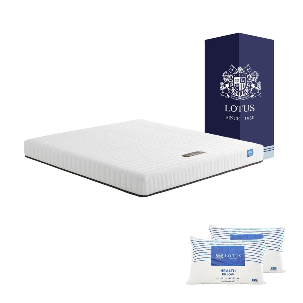 ที่นอนไฮบริด 5 ฟุต สุญญากาศ LOTUS รุ่น SPRING FREE I พร้อมหมอนหนุน 2 ใบ
