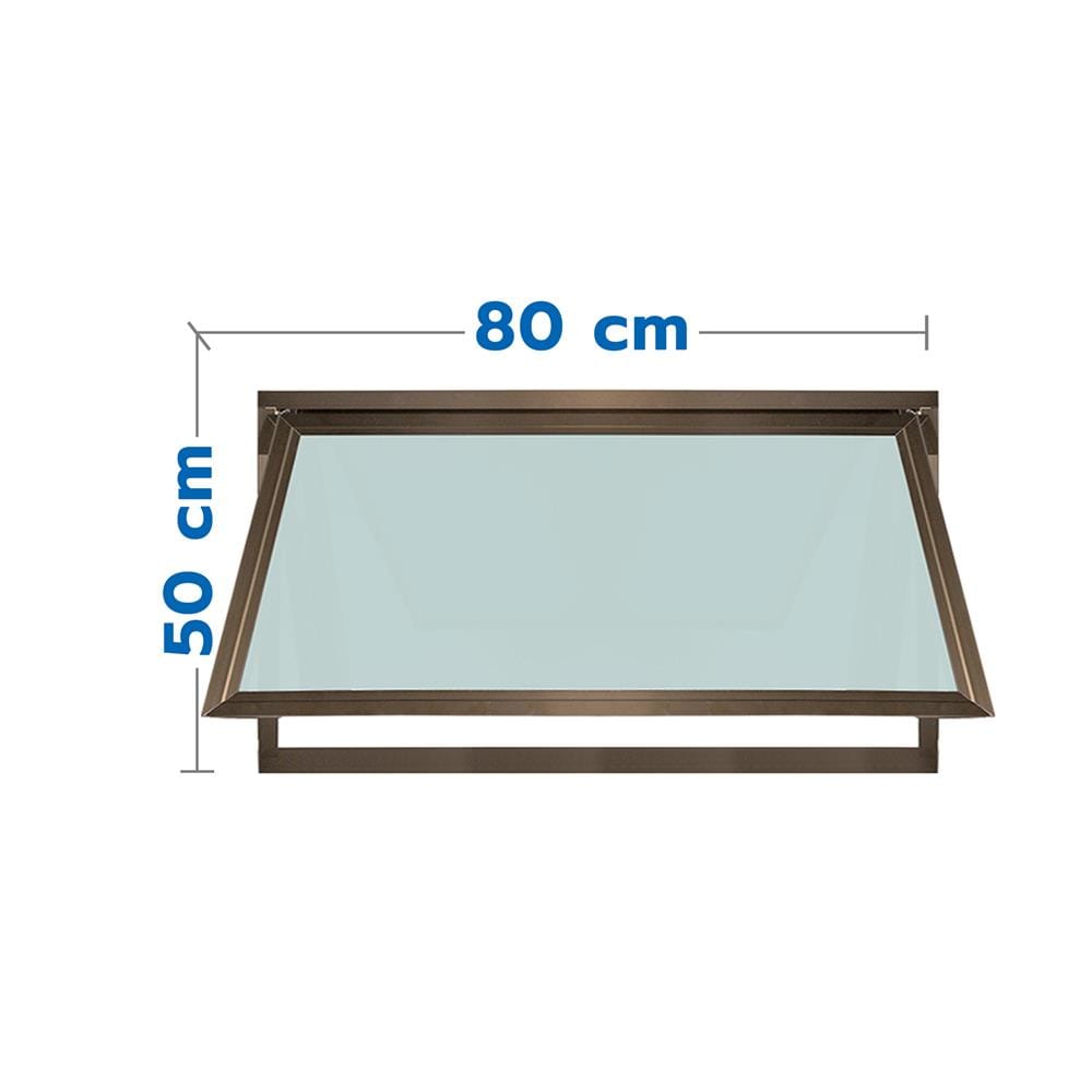 หน้าต่างบานเปิดกระทุ้ง อะลูมิเนียม มุ้ง AZLE 80X50 ซม. สีชา