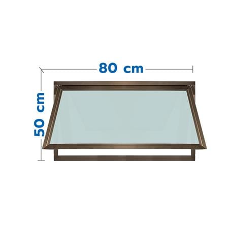 หน้าต่างบานเปิดกระทุ้ง อะลูมิเนียม มุ้ง AZLE 80X50 ซม. สีชา_0
